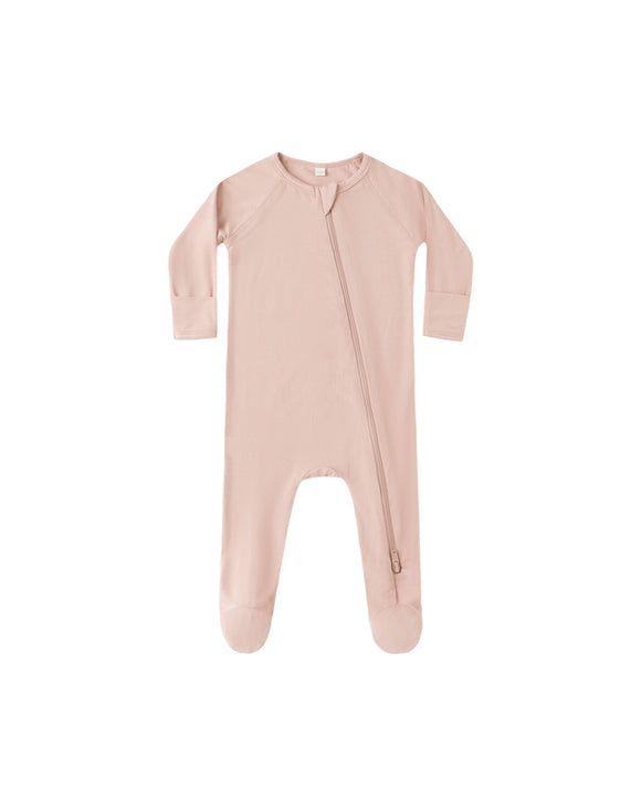 Bamboo Zip Footie - Rose