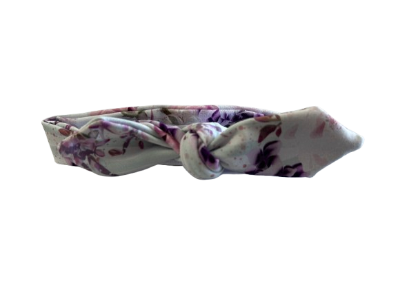 Top Knot Organic Headband - Purple Floral