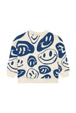 Sweater Blue Smiles - Bone White