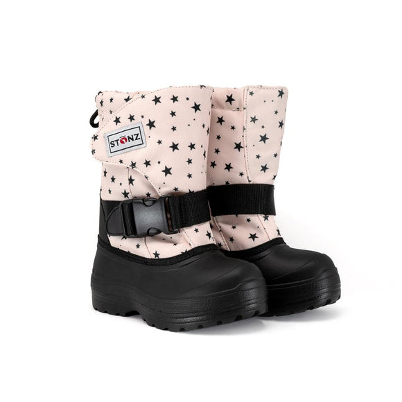 Stonz Kid Winter Boots Trek - Haze Pink/Black Stars