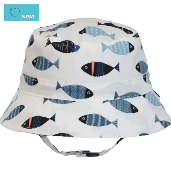 Cotton Sun Hat - Fish