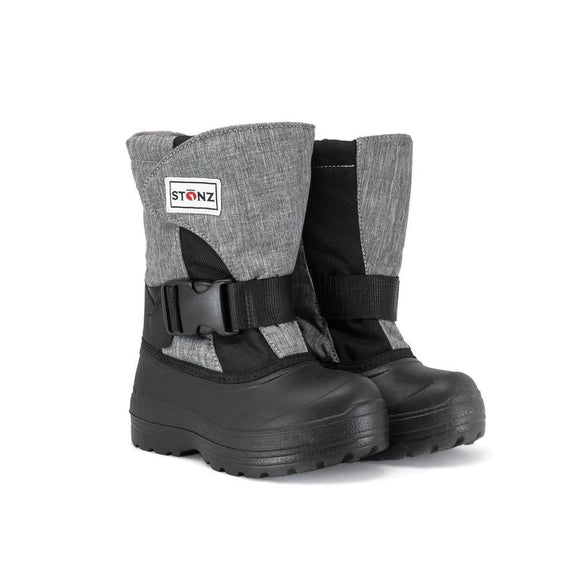 Stonz Kid Winter Boot Trek - Heather Grey/Black with Buckle