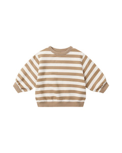 Oversized Crew Sweatshirt - Gold Stripe