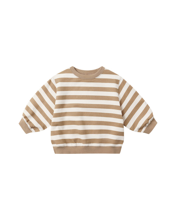 Oversized Crew Sweatshirt - Gold Stripe