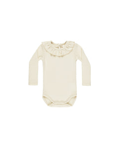 Ruffle Collar Bodysuit - Natural