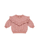 Ruffle Sweatshirt - Tiny Hearts