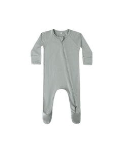 Bamboo Zip Footie - Steel Blue