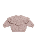 Ruffle Fleece Sweatshirt - Polka Dots