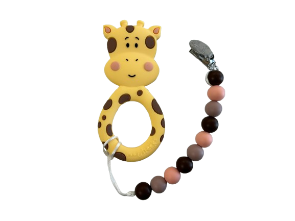 Wee Bears Teether Set with Clip - Giraffe