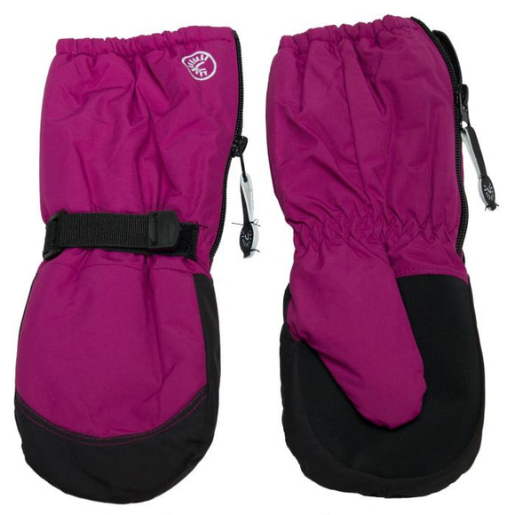Long Cuff Mittens with Clip - Pink