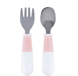 Tiny Twinkle Stainless Steel Fork & Spoon Set - Rose