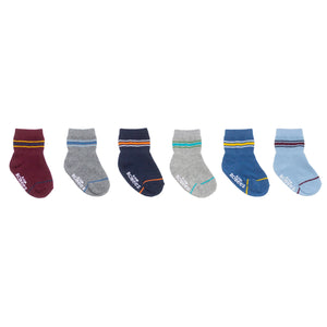 Robeez 6pk Infant Socks - Varsity Stripe