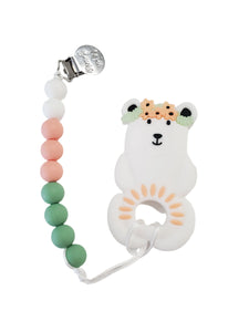 Wee Bears Animal Teether with Clip - Boho Bear