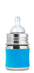 Stainless Steel Infant Bottle - Aqua Sleeve