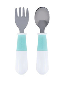 Tiny Twinkle Stainless Steel Fork & Spoon Set - Mint