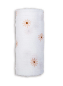 Swaddle Blanket Muslin Cotton LG - Daisies