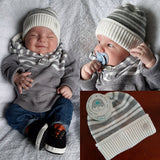 Newborn Knit Hat - Cream Mix