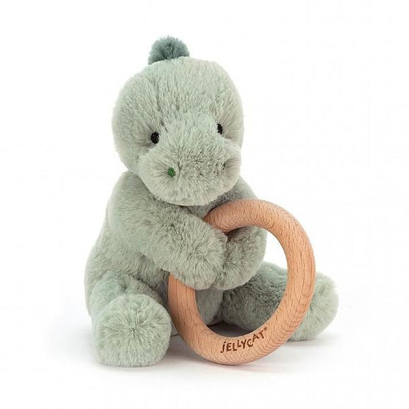 Jellycat Puffles Dino Wood Ring Toy