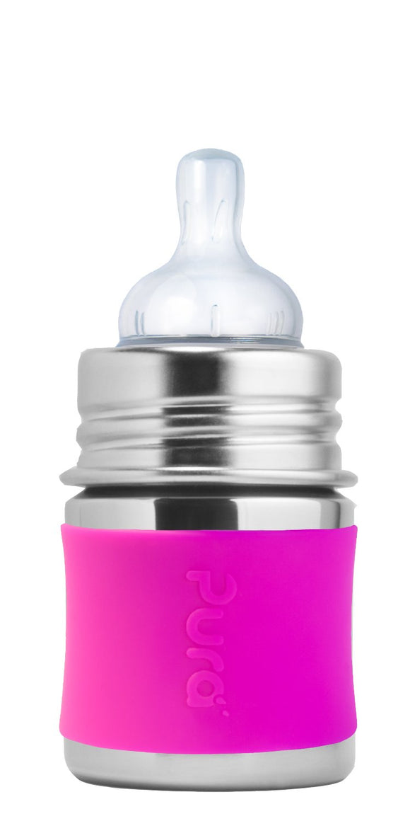 Stainless Steel Infant Bottle - Pink Sleeve