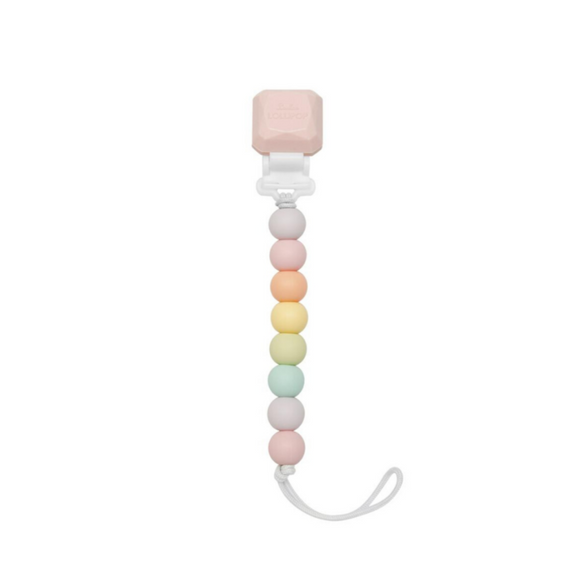 Loulou Lollipop Gem Pacifier Clips cotton candy