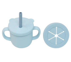 Glitter & Spice Grow With Me Silicone Cup Set - Ice Blue